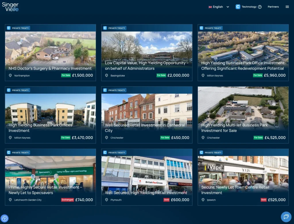 Plateforme d’achat de biens immobiliers au Royaume-Uni